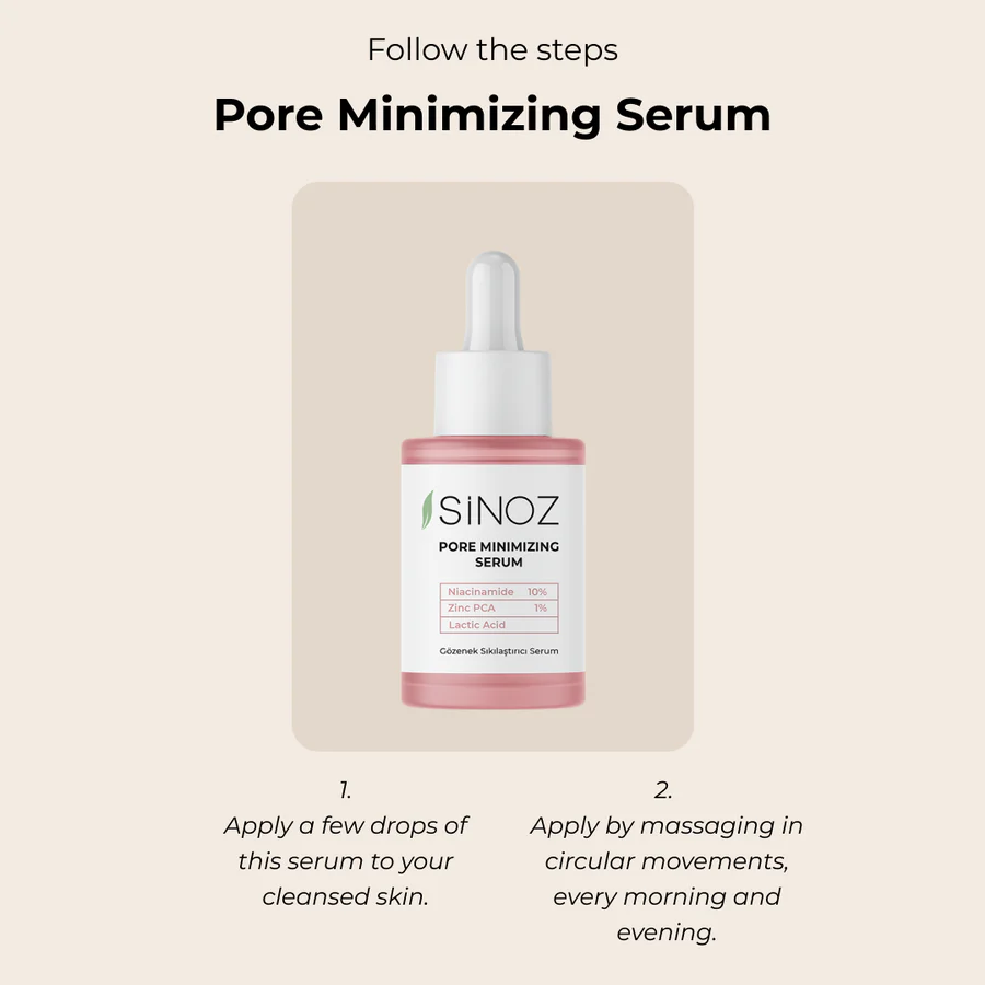 SiNOZ Pore Minimizing Serum 30 ml | with Niacinamide 10% Zinc PCA 2% and Lactic Acid