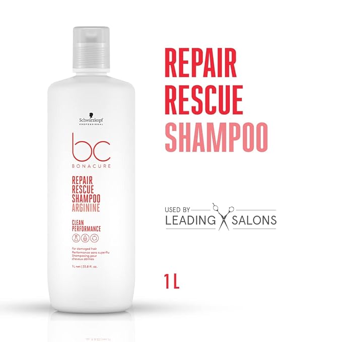Schwarzkopf Professional BC Bonacure Repair Rescue Shampoo with Arginine 1000 ml for Damaged Hair