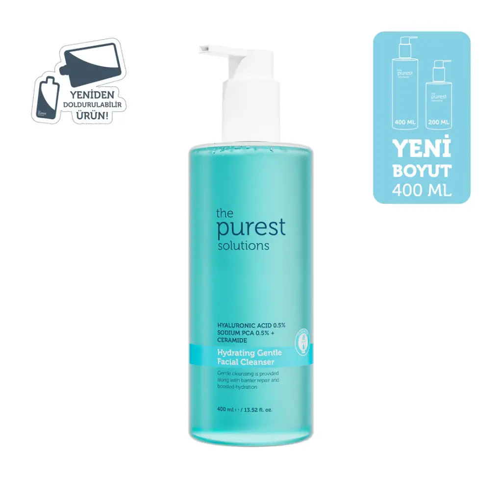 Hydrating Gentle Facial Cleanser 0.5% Hyaluronic Acid 0.5% Sodium PCA Ceramide - 400ml The Purest Solutions 
