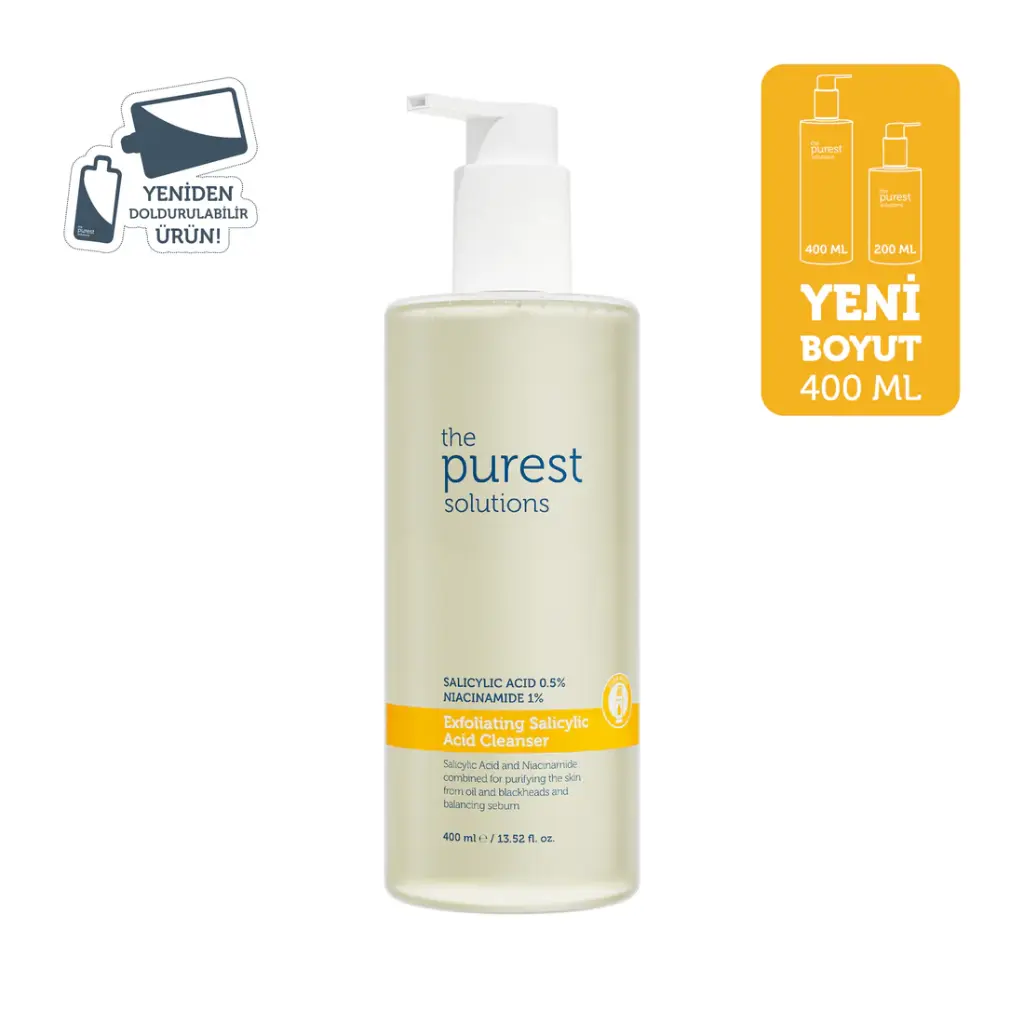 The Purest Solutions Exfoliating Salicylic Acid Facial Cleanser 0.5 % Salicylic Acid, 1% Niacinamide - 400ml