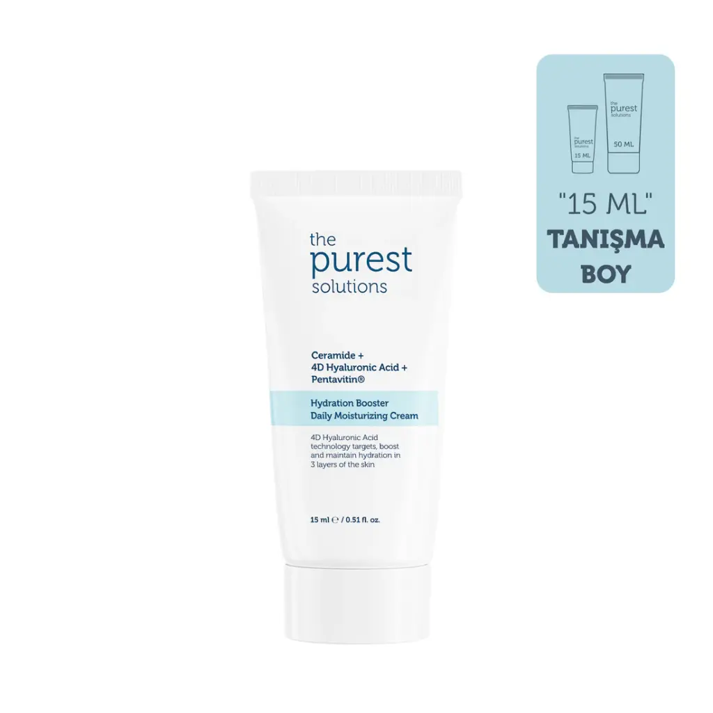 Hydration Booster Daily Moisturizing Cream Ceramide +4D Hyaluronic Acid + Pentavitin - 15ml Travel size The Purest Solutions 