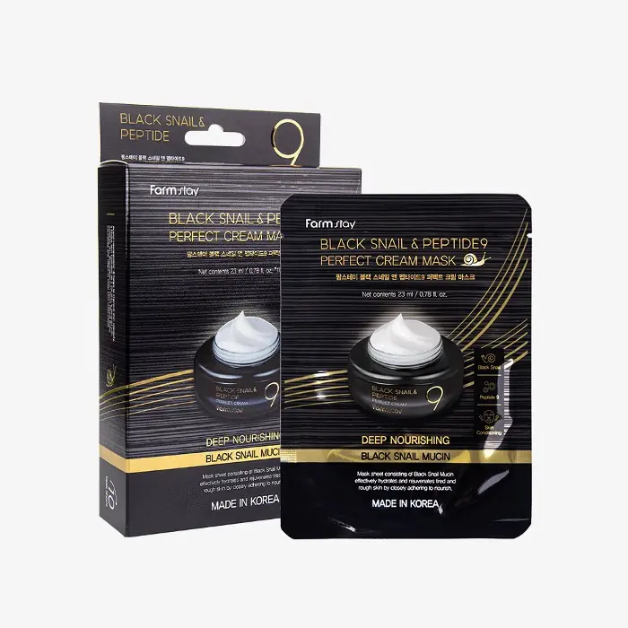 Farmstay Black Snail & Peptide9 Perfect Cream Sheet Mask 1PC
