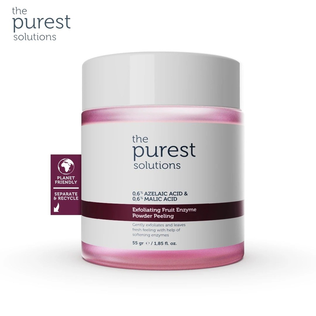 The Purest Solutions Exfoliating Fruit Enzyme Powder Peeling 55g | 0.6% Azelaic Acid | 0.6% Malic Acid