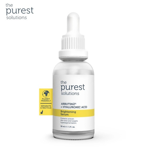 Brightening Serum 30 ml | Arbutin 2% + Hyaluronic Acid | Targets Hyperpigmentation and Corrects Skin Tone The Purest Solutions